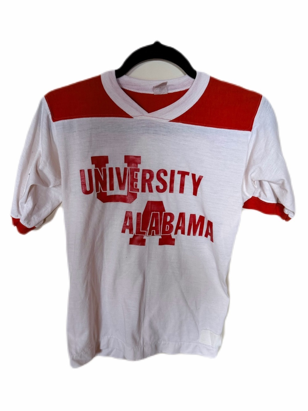 Vintage University of Alabama baseball tee white and red S